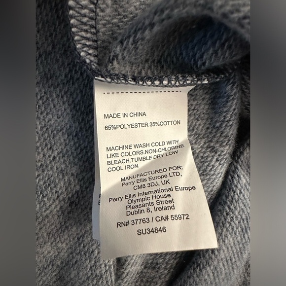 NWT Perry Ellis Portfolio Textured Knit Quarter-zip - Small - Dress blue (Navy) - Picture 7 of 9